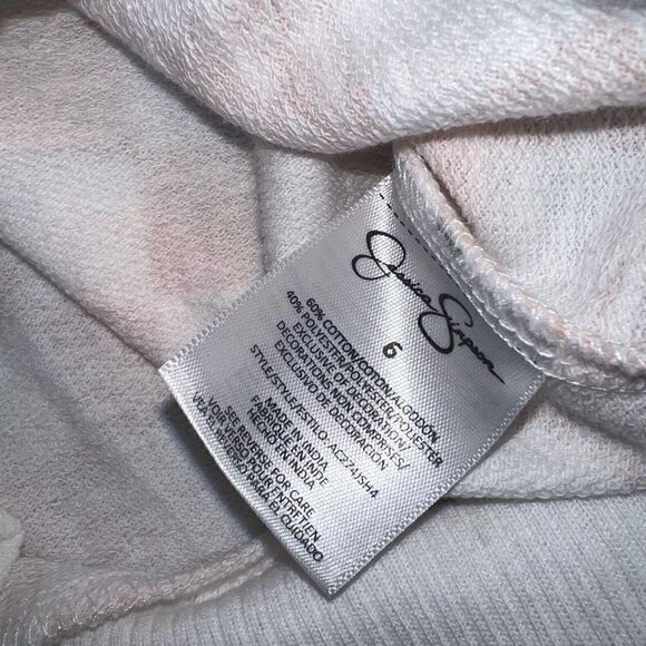 Jessica Simpson Pink & White Checkered Tunic Sweatshirt, 3/4 Sleeves, Girls 6 - Picture 3 of 8